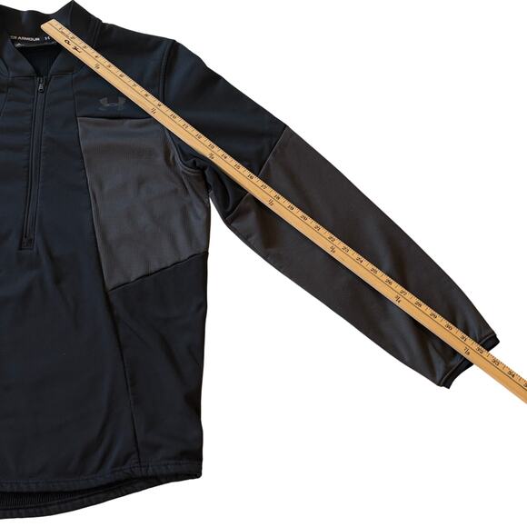 Under Armour Shirt Mens Large Black Loose Coldgear 1/2 Zip Performance Fleece - Picture 10 of 10